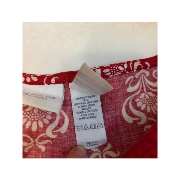 Liz Claiborne Women's Red Spring Summer Dress Size Medium 10 Cotton Fit & Flair - Picture 6 of 7